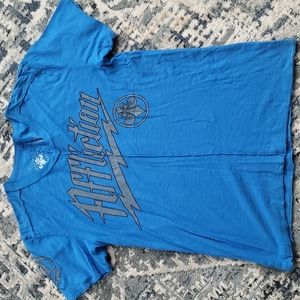 Mens Affliction XL v-neck tshirt in blue